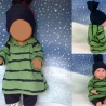 Tunika + Hose + Mütze Puppenkleidung passend für Puppen 43 cm Neu