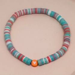 Personalisiertes Heishi Perlenarmband Wunschtext Boho Sommer
