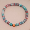 Personalisiertes Heishi Perlenarmband Wunschtext Boho Sommer