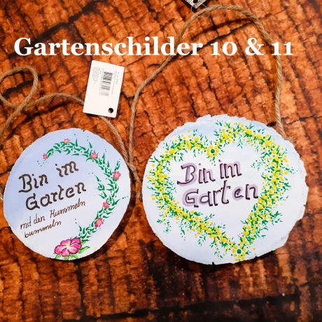 Gartenschild - Bin im Garten mit den Hummeln bummeln - Türscheibe