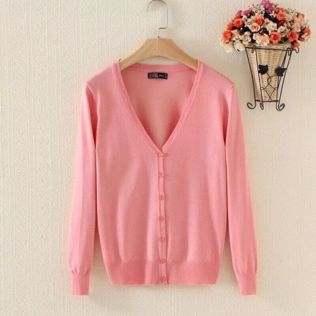 Damen-Sommer-Feinstrickjäckchen, rosa, Größe L, neu