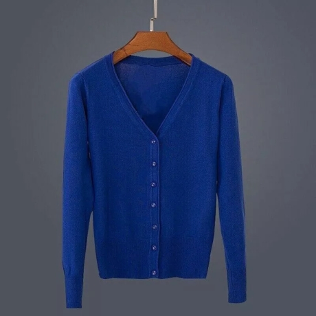 Damen-Sommer-Feinstrickjäckchen, saphirblau, Größe L, neu