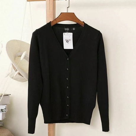 Damen-Sommer-Feinstrickjäckchen, schwarz, Größe L, neu