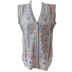 VINTAGE DAMEN STRICKWESTE GEMUSTERT