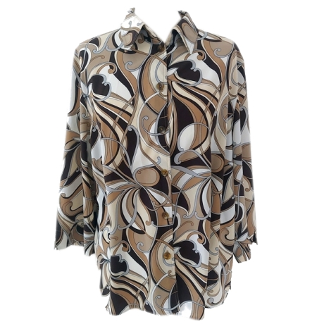 VINTAGE BLUSE ABSTRAKTE MUSTER