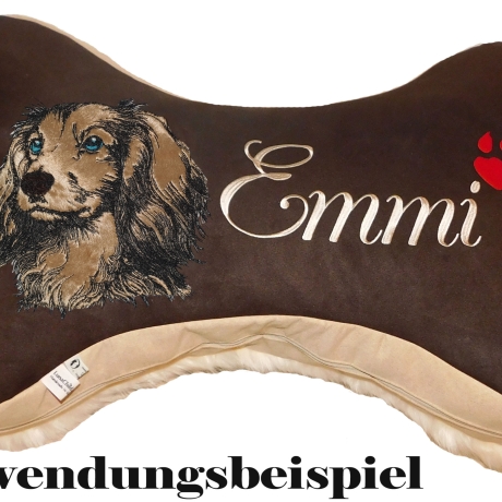 Stickdatei Applikation Dackel Dana realistisch