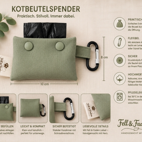 Hundekotbeutelspender aus Stoff – Handgemacht 