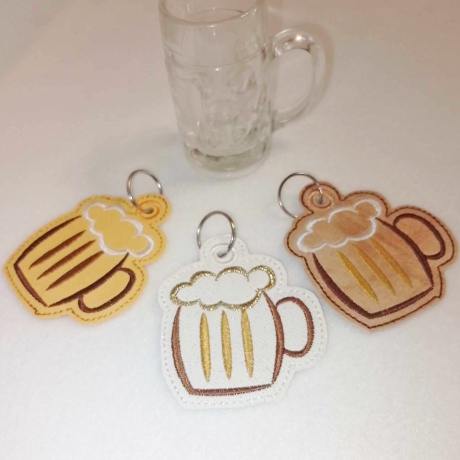 12x Stickdatei Bier Blumenstecker Anhänger Lichterkettenaufsatz