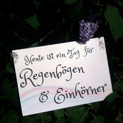 Einhörner Regenbogen Holzschild Schild