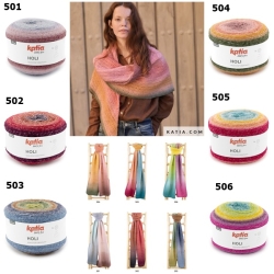 Holi, Katia Wolle, Wolle mit Anleitung, Anleitung, Tuch