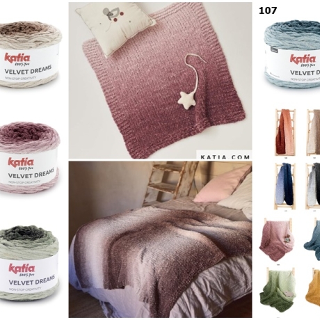 Velvet Dreams, Katia Wolle, Wolle mit Anleitung, Anleitung, Decke