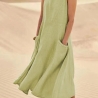 Damen-Sommer-Midi-Trägerkleid, lichtgrün, , Größe M, neu