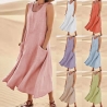 Damen-Sommer-Midi-Trägerkleid, rosa, , Größe M, neu