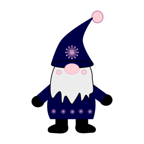 Stickdatei Blauer Winter-Gnom 52,32 x 82,94 mm DMC-Farben