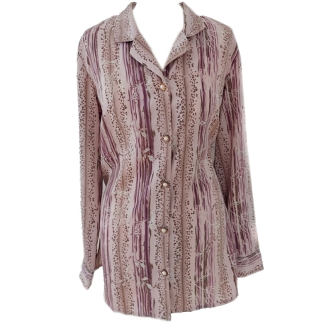 VINTAGE-BLUSE MIT MUSTER
