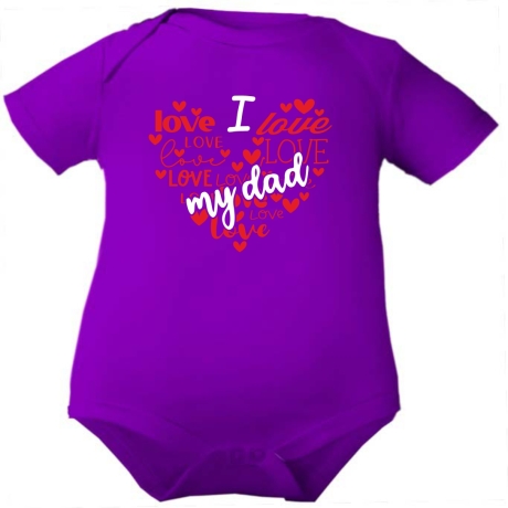 Baby Body kurzarm mit LOVE DAD HERZ