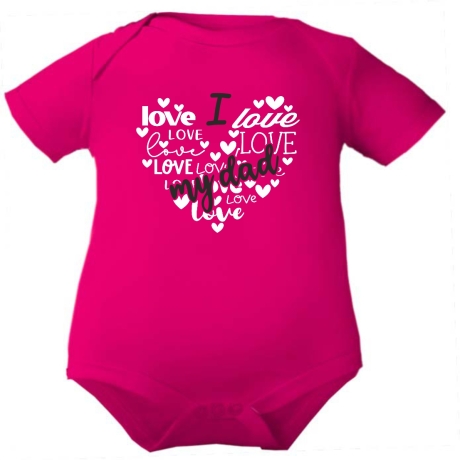 Baby Body kurzarm mit LOVE DAD HERZ
