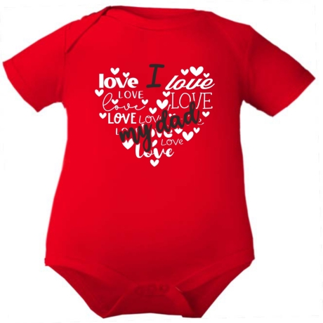 Baby Body kurzarm mit LOVE DAD HERZ