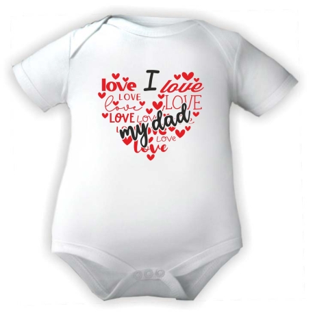 Baby Body kurzarm mit LOVE DAD HERZ
