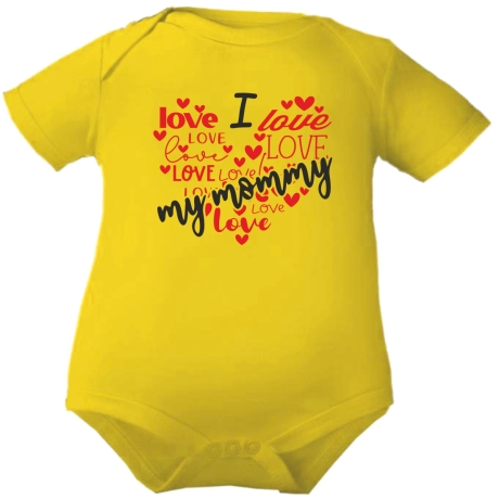 Baby Body kurzarm mit LOVE MUMMY HERZ