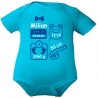 Baby Body kurz SCHLEIFE BOY personalisiert mit Geburtsdaten+Name