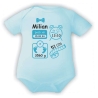 Baby Body kurz SCHLEIFE BOY personalisiert mit Geburtsdaten+Name