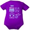 Baby Body kurz SCHLEIFE BOY personalisiert mit Geburtsdaten+Name