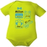 Baby Body kurz SCHLEIFE BOY personalisiert mit Geburtsdaten+Name