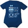 Baby Body kurz SCHLEIFE BOY personalisiert mit Geburtsdaten+Name