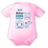 Baby Body kurz SCHLEIFE BOY personalisiert mit Geburtsdaten+Name