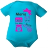Baby Body kurz SCHLEIFE GIRL personalisiert mit Geburtsdaten+Name