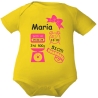 Baby Body kurz SCHLEIFE GIRL personalisiert mit Geburtsdaten+Name
