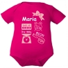 Baby Body kurz SCHLEIFE GIRL personalisiert mit Geburtsdaten+Name