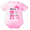 Baby Body kurz SCHLEIFE GIRL personalisiert mit Geburtsdaten+Name