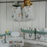 6 teiliges Utensilo-Set  Waldtiere Boho grün, Wunschstoff wählb. 