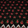Stoff Border Rote Rosen auf schwarzem Hintergrund