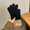 Damen-Winter-Fingerhandschuhe m. Touchscreen, schwarz, neu