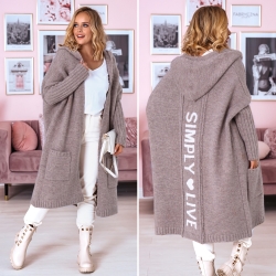 Oversize Strickmantel lang Strickjacke Simply live Cardigan M-2XL