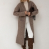 Oversized Strickmantel lang Strickjacke Cardigan Braun S - XL