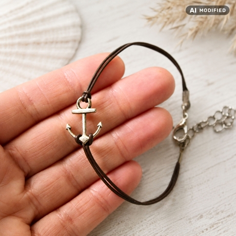 Armband mit Anker - maritimes Lederarmband