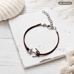 Armband mit Anker - maritimes Lederarmband