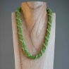 Halskette, Häkelkette Relief grün, Länge 49 cm, Perlenschmuck