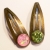 2 Haarspangen Rosa und Grün bronzefarben Cabochons 12mm Glas