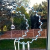 Sonnenfänger Mond Hellblau Perlen Wandschmuck Wohndeko Suncatcher