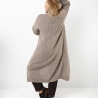 Oversized Strickmantel langer Cardigan Braun Strickweste (S - XL)