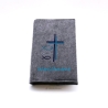 Gotteslobhülle mit blauem Kreuz und Fischen, personalisierbar