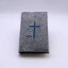 Gotteslobhülle mit blauem Kreuz und Fischen, personalisierbar