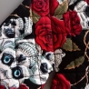 1 Paar Ofenhandschuhe mit Rosen und Totenkopf