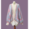 Strickjacke Cardigan gehäkelt große Größe warme Jacke Strickmode