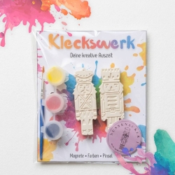 Kleckswerk Gipsmagnete zum Bemalen Nussknacker (Farben & Pinsel)